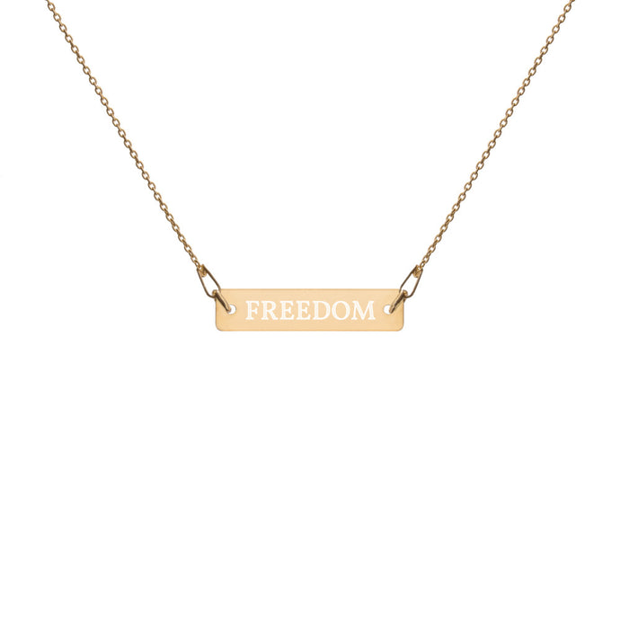 Engraved Freedom Chain Necklace