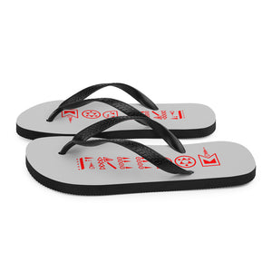 Grey & Red Freedom Flip-Flops